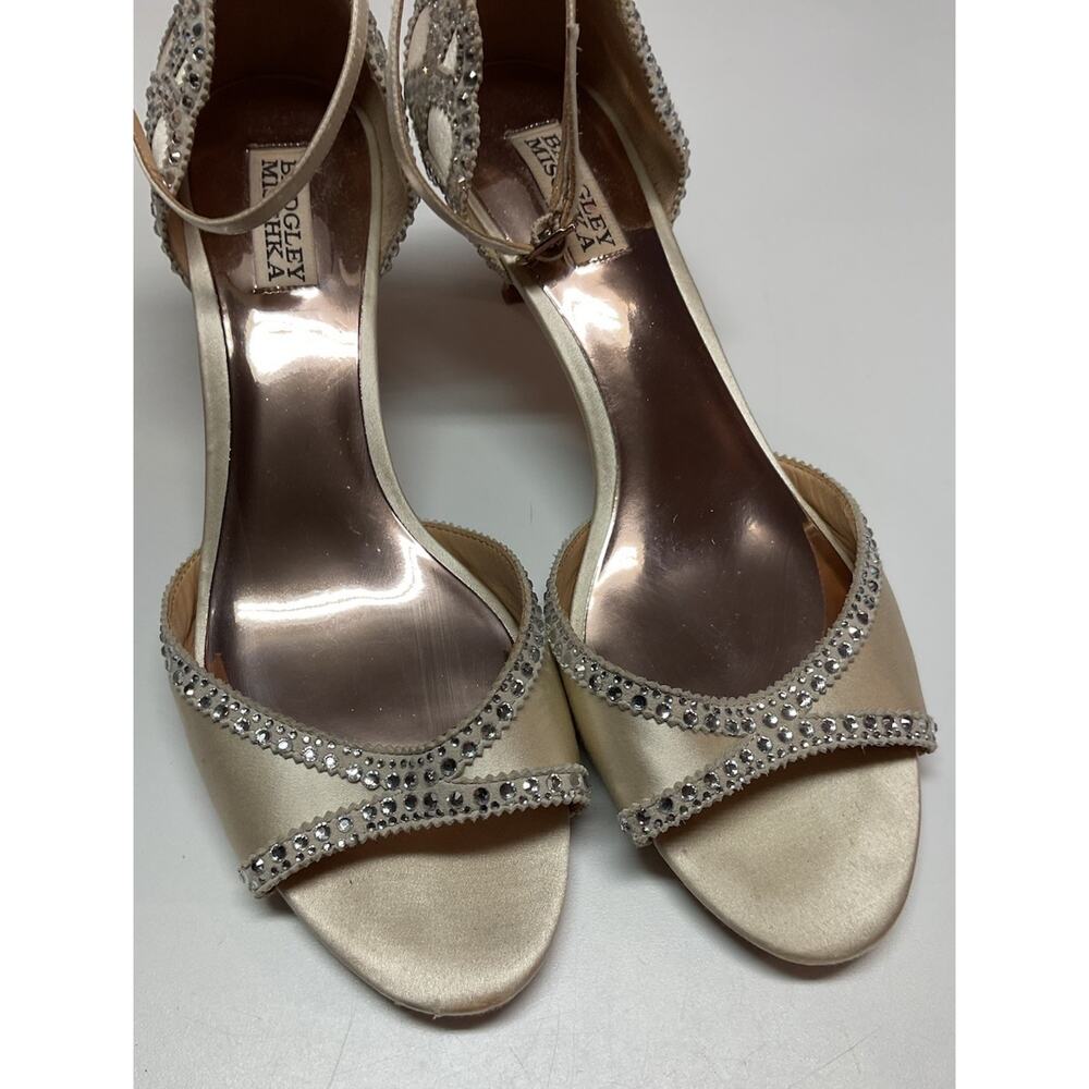 Badgley Mischka Roxy Heels Ivory Size 10 Bridal Prom Shoes - Picture 2 of 11